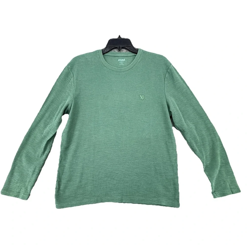 Mavi Sweater‎ Men's Green  Pullover Slim Fit Long Sleeve Casual Knit
